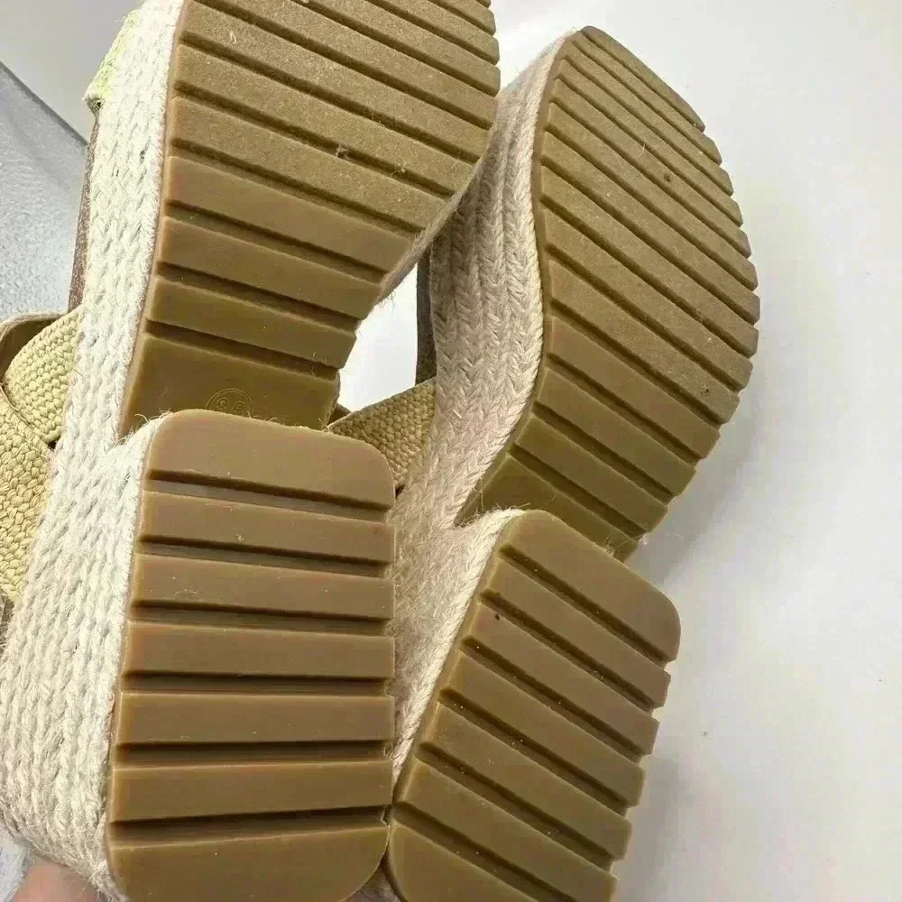 Vintage Havana Harlow Women 8.5 Sandals Chunky Heels Platform Espadrille Block